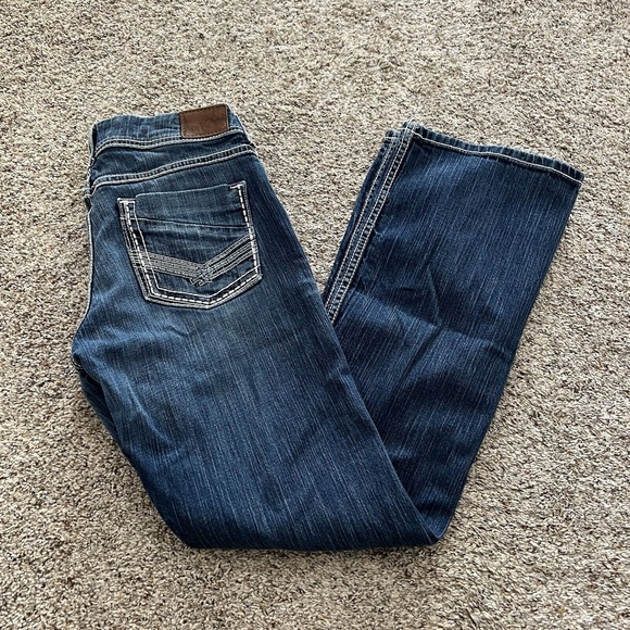 Buckle Denim - BKE Denim Womens Kate Boot Cut Jeans Blue Med Wash Stretch Whiskered 29 X 31 1/2